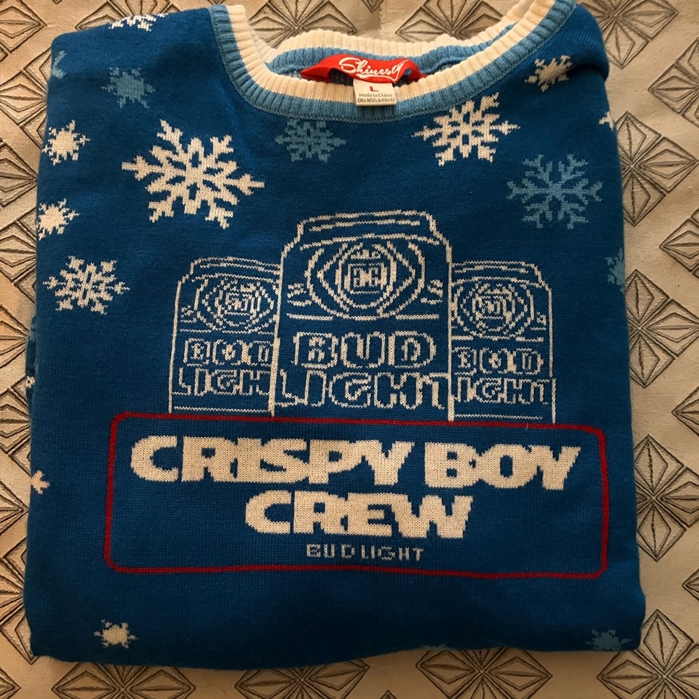 Men’s Bud Light Christmas sweater size large